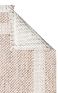 Creamsmunster Beige Frame Machine Made Area Rug