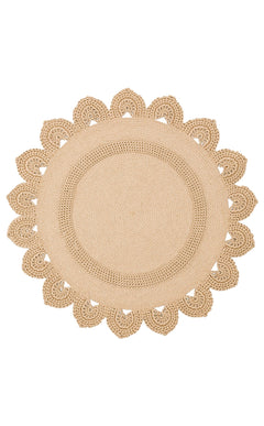 Modern Jute Rug - Beige Round Knit Rug With Soft Texture & Easy Clean