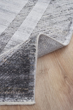 Bamboo Area Rug – Machine Made Grey Frame Rug for Living Room & Kitchen Floors