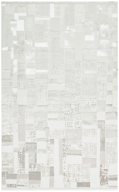 Cream Patchwork Rug - Machine Made Area Rug With Soft Texture & Non Slip Pad