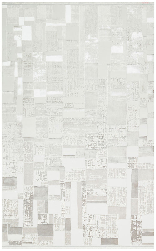 Cream Patchwork Rug - Machine Made Area Rug With Soft Texture & Non Slip Pad