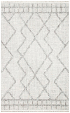 Scandinavian Area Rug – Grey Geometric Rug with Soft Textured Carpet