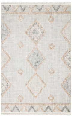Scandinavian Area Rug – Grey Geometric Machine Made Flatweave Carpet