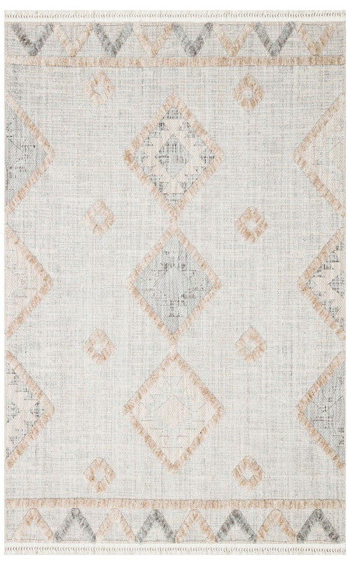 Scandinavian Area Rug – Grey Geometric Machine Made Flatweave Carpet