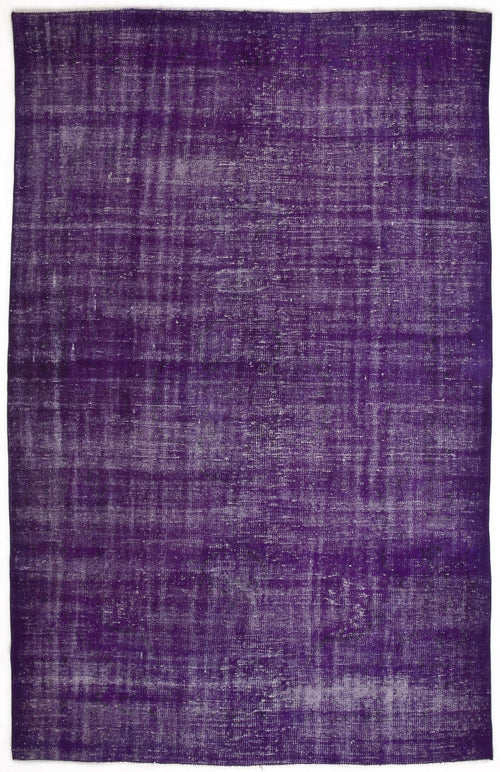 Atina Purple Vintage Wool Handmade Area Rug 5'11" x 9'3"