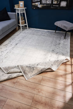 Cream Bamboo Area Rug – Machine Made Washable Anti Slip Floor Carpet for Living Room