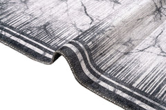 Grey Marble Area Rug - Cotton Chenille Digital Print Carpet With Non Slip Backing