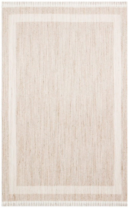 Creamsmunster Beige Frame Machine Made Area Rug