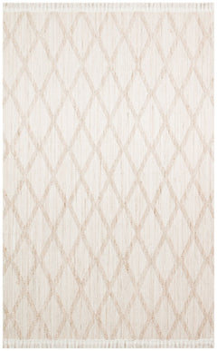 Machine Made Area Rug - Beige Geometric Design | Non Slip, Easy Clean Carpet