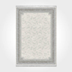 Viscose Area Rug - Grey Frame Machine Made Rug with 7mm Pile Height