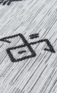 Cotton Kilim Rug - Grey Classic Woven Double Sided Washable Area Rug