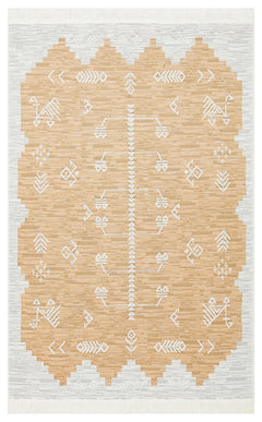 Yellow Geometric Kilim - Cotton Kilim Rug | Washable Double Sided Woven Rug