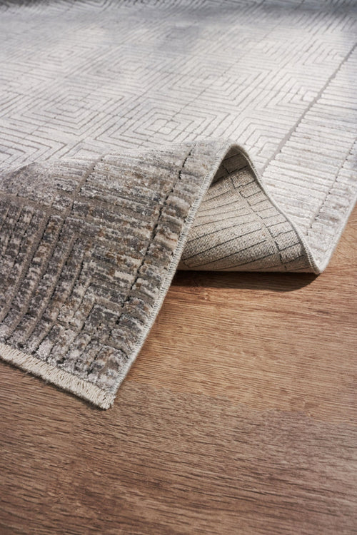 Modern Bamboo Area Rug – Machine Made Cream Rug for Living Room Heating