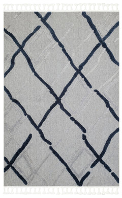Scandinavian Geometric Rug – Grey Area Rug With Soft Textured Pattern