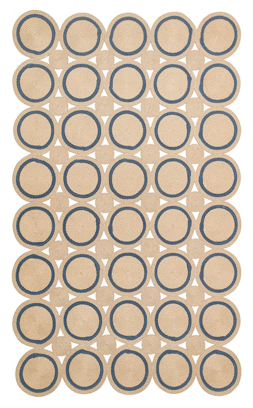 Jute Knit Rug - Beige Geometric Flatweave Carpet With Soft Texture