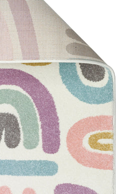 Kids Geometric Rug – Pink Children's Area Rug with Soft Texture & Dust Free Design