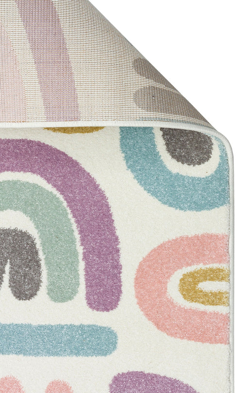 Kids Geometric Rug – Pink Children's Area Rug with Soft Texture & Dust Free Design