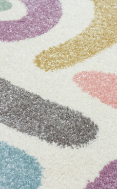 Kids Geometric Rug – Pink Children's Area Rug with Soft Texture & Dust Free Design