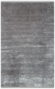 Blue Geometric Area Rug – Machine Made Rug with Soft Texture & Non Slip Pad