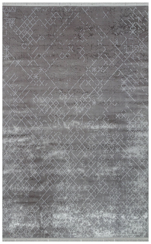 Blue Geometric Area Rug – Machine Made Rug with Soft Texture & Non Slip Pad