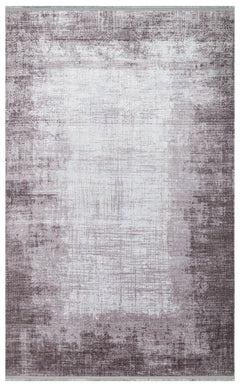 Modern Non Slip Rug – Grey Textured Machine Made Carpet with Non Slip Base
