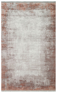 Modern Non Slip Rug – Orange Textured Area Floor Mat With Non Skid Backing