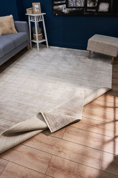 Modern Bamboo Area Rug – Machine Made Cream Carpet for Living Room & Kitchen