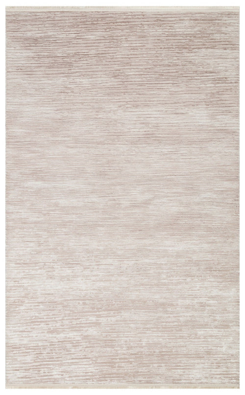 Modern Non Slip Rug - Machine Made Cream Textured Area Floor Rug With Anti Slip Base