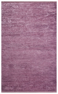 Modern Non Slip Area Rug – Purple Machine Made Carpet With Soft Textured Pile