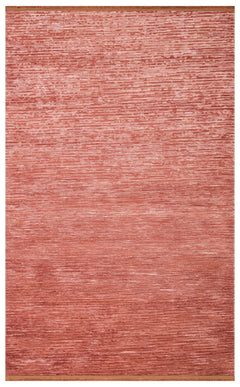 Orange Striped Area Rug - Non Slip Machine Made Carpet With Soft Textured Pile