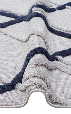 Scandinavian Geometric Rug – Grey Area Rug With Soft Textured Pattern