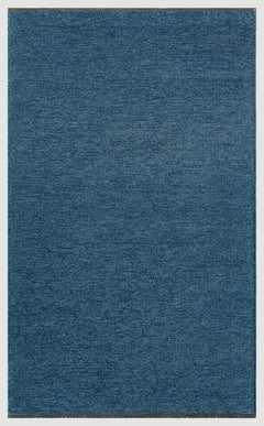 Modern Non Slip Kilim - Navy Blue Flat Weave Rug | Washable Solid Color Carpet
