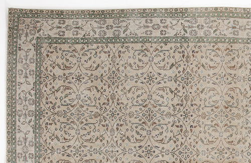 Atina Beige Vintage Wool Handmade Area Rug 6'0" x 9'10"