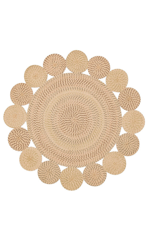 Jute Knit Rug - Beige Geometric Flatweave Area Rug With Soft Texture
