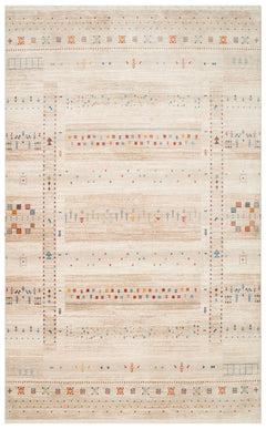 Cream Geometric Area Rug - Machine Made Rug With Soft Texture & Dust Free Design