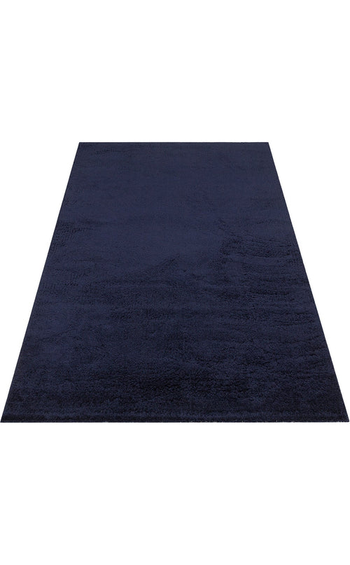 Modern Area Rug – Navy Blue Machine Made Rug | Soft Textured, Dust Free Carpet