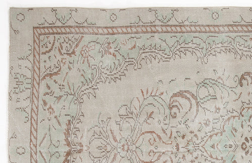 Atina Beige Vintage Wool Handmade Area Rug 5'2" x 9'5"