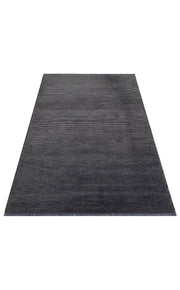 Modern Non Slip Kilim - Anthracite Flatweave Rug | Washable Non Slip Area Rug