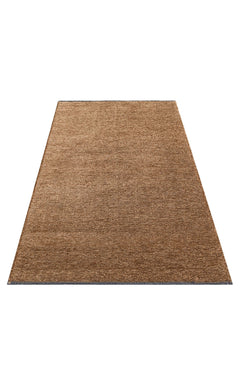 Modern Non Slip Kilim - Brown Flat Weave Rug | Washable Non Slip Carpet by Eko