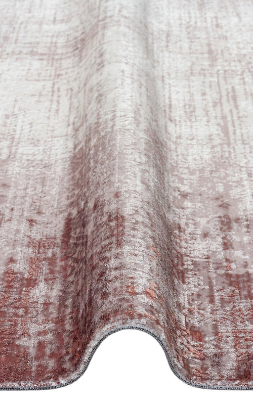 Modern Non Slip Rug – Orange Textured Area Floor Mat With Non Skid Backing