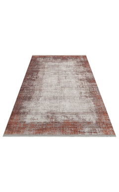 Modern Non Slip Rug – Orange Textured Area Floor Mat With Non Skid Backing