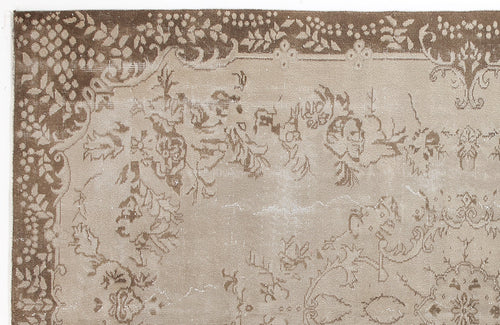 Atina Beige Vintage Wool Handmade Area Rug 6'3" x 9'7"