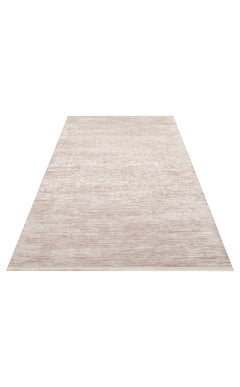 Modern Non Slip Rug - Machine Made Cream Textured Area Floor Rug With Anti Slip Base