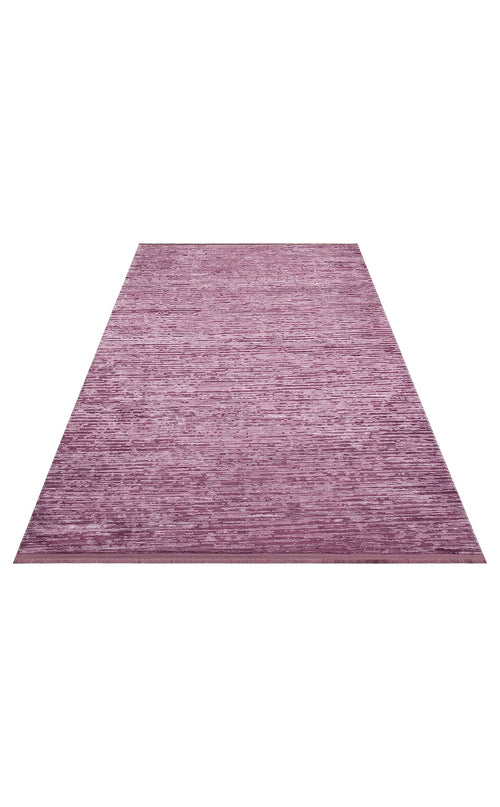 Modern Non Slip Area Rug – Purple Machine Made Carpet With Soft Textured Pile