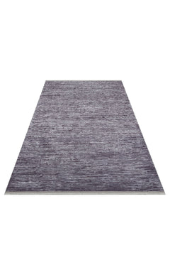 Modern Non Slip Rug – Navy Blue Machine Made Carpet With Textured Pile