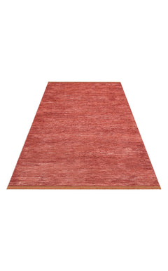 Orange Striped Area Rug - Non Slip Machine Made Carpet With Soft Textured Pile