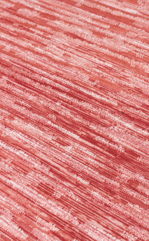 Orange Striped Area Rug - Non Slip Machine Made Carpet With Soft Textured Pile