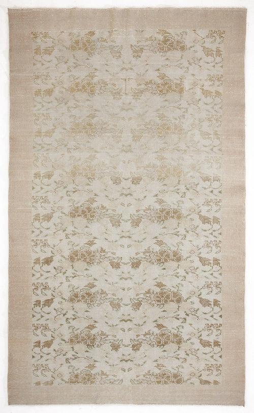 Atina Beige Vintage Wool Handmade Area Rug 6'2" x 10'4"