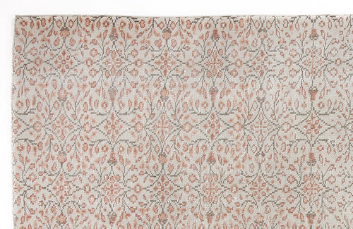 Atina Beige Vintage Wool Handmade Area Rug 6'5" x 10'3"