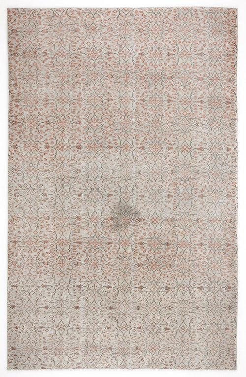 Atina Beige Vintage Wool Handmade Area Rug 6'5" x 10'3"